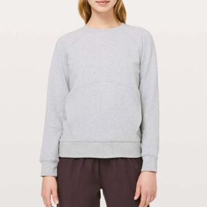 Women Lululemon Catch A Moment Crew Relaxed Fit Heathered Core Light Grey Size 8